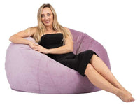 Bella Velvet Bean Bag 112CM Baby Pink