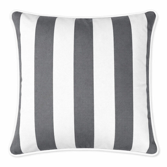 charcoal striped outdoor cushion