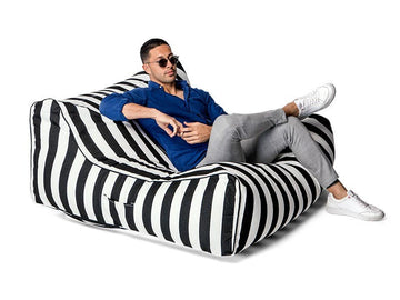 Costa Luxe Bean Bag Lounger black Stripes