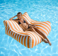 Costa Pool Lounger Orange Stripes