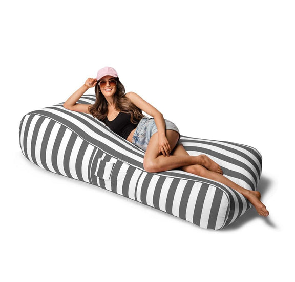 Malibu Lounger Charcoal Stripes